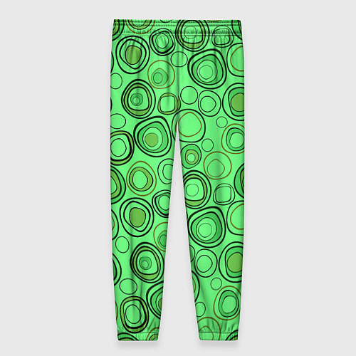 Женские брюки Ярко-зеленый неоновый абстрактный узор / 3D-принт – фото 2
