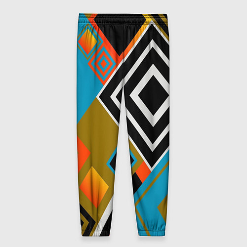 Женские брюки Фон из разноцветных квадратов / 3D-принт – фото 2