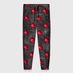 Женские брюки Красные бутоны цветов