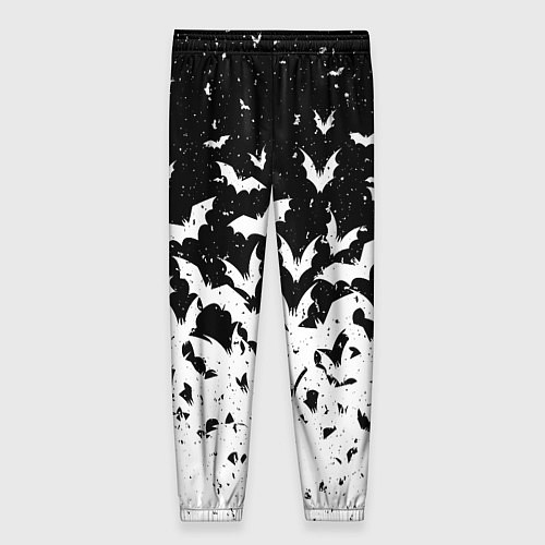 Женские брюки Black and white bat pattern / 3D-принт – фото 2
