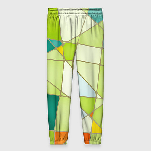 Женские брюки Абстрактный салатовый стеклянный паттерн / 3D-принт – фото 2