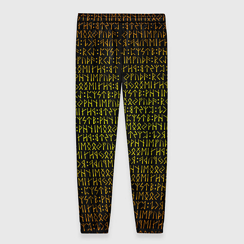 Женские брюки Золотой рунический алфавит / 3D-принт – фото 2