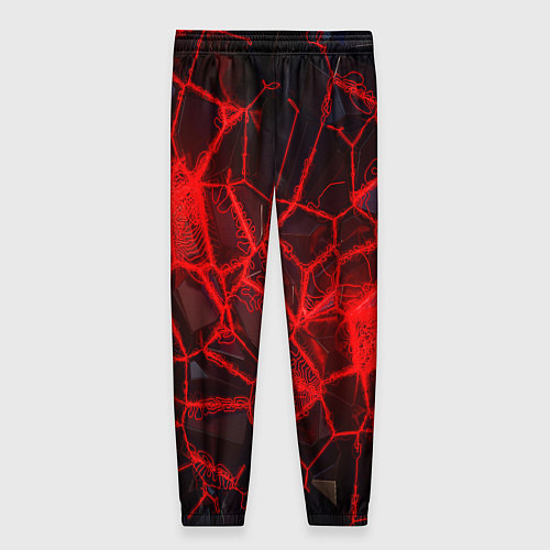 Женские брюки Кристаллы в красных нитях / 3D-принт – фото 2