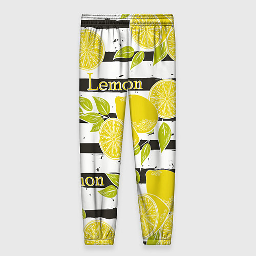 Женские брюки Лимон на чёрно-белом фоне / 3D-принт – фото 2