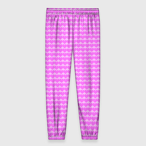 Женские брюки Много сердец розовое / 3D-принт – фото 2