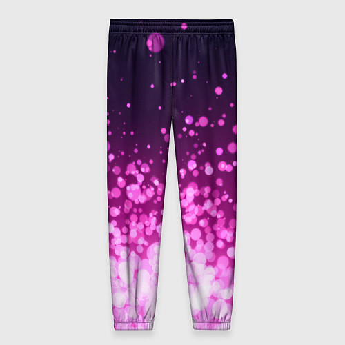 Женские брюки Розовые блёстки на тёмном фоне / 3D-принт – фото 2