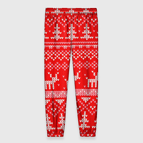 Женские брюки Рождественский красный свитер с оленями / 3D-принт – фото 2