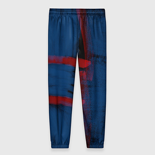 Женские брюки Абстрактный сине-красный / 3D-принт – фото 2