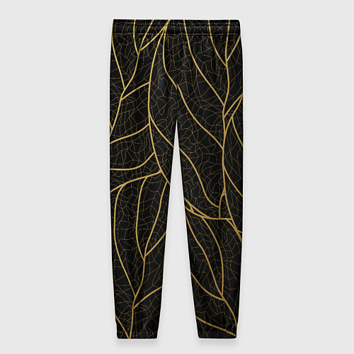 Женские брюки Золотые листья градиент / 3D-принт – фото 2