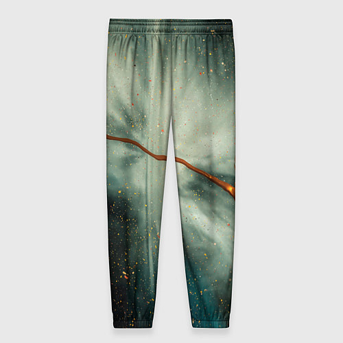 Женские брюки Туман, лучи и краски / 3D-принт – фото 2