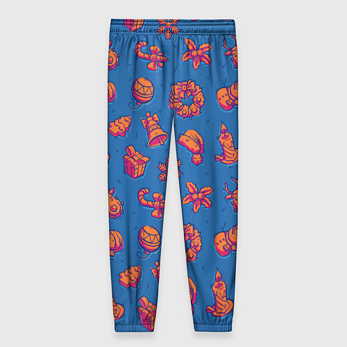 Женские брюки Новогоднее настроение: красно-синий / 3D-принт – фото 2