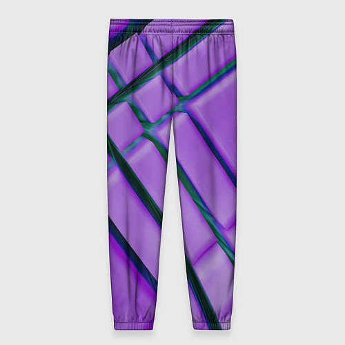 Женские брюки Фиолетовый фон и тёмные линии / 3D-принт – фото 2