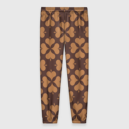 Женские брюки Четырехлистный клевер коричневый / 3D-принт – фото 2