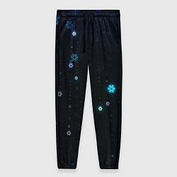Брюки женские Снежиночки, цвет: 3D-принт