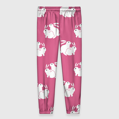 Женские брюки Сексуальные кролики на розовом / 3D-принт – фото 2
