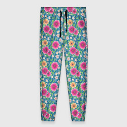 Женские брюки Весенний цветочный паттерн