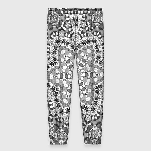 Женские брюки Черно-белый орнамент мандала / 3D-принт – фото 2
