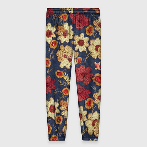 Женские брюки Эффект цветочной вышивки / 3D-принт – фото 2