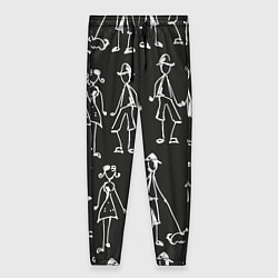 Брюки женские Черно-белые люди, цвет: 3D-принт