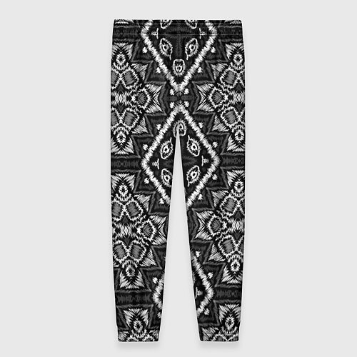 Женские брюки Черно-белый этнический восточный орнамент / 3D-принт – фото 2