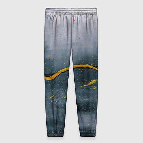 Женские брюки Серо-светлый абстрактный туман и краски / 3D-принт – фото 2