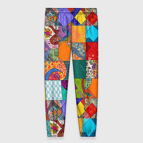 Женские брюки Разноцветные лоскуты / 3D-принт – фото 2
