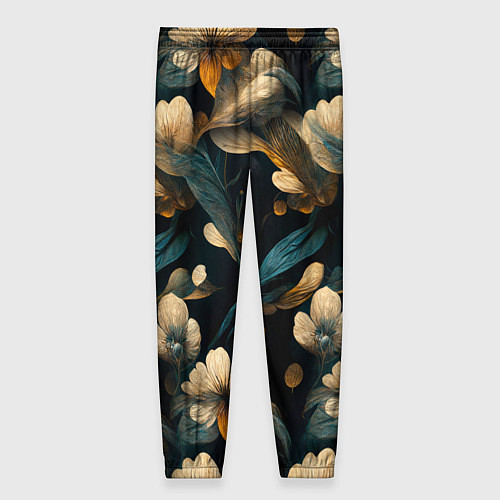Женские брюки Узор цветочный паттерн / 3D-принт – фото 2