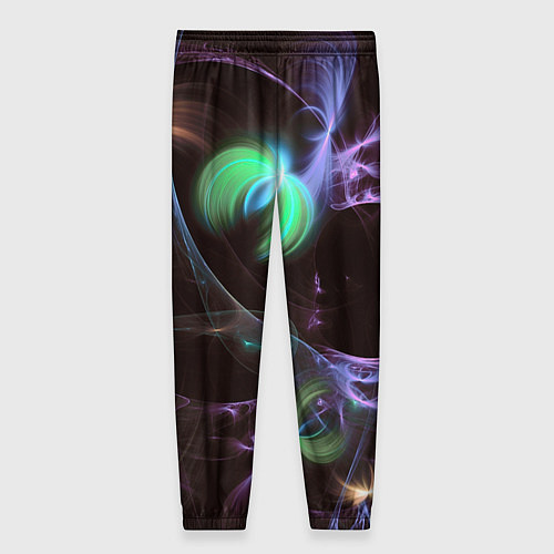 Женские брюки Магические фиолетовые волны и цветные космические / 3D-принт – фото 2