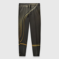 Брюки женские Фон с золотыми линиями, цвет: 3D-принт
