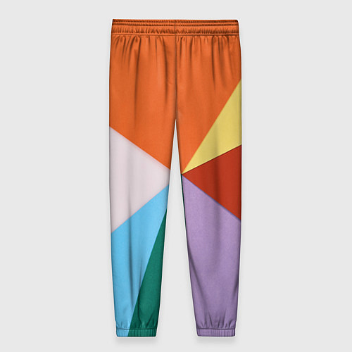 Женские брюки Разноцветные пересекающиеся треугольники / 3D-принт – фото 2