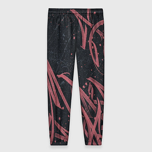 Женские брюки Бордовое граффити / 3D-принт – фото 2