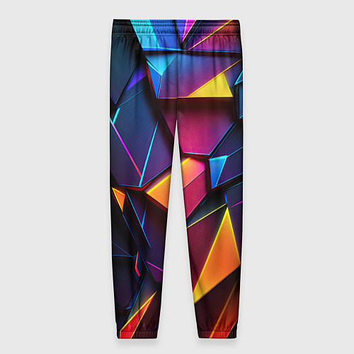 Женские брюки Неоновые абстрактные плиты / 3D-принт – фото 2