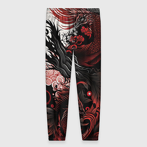 Женские брюки Красный Irezumi узор / 3D-принт – фото 2