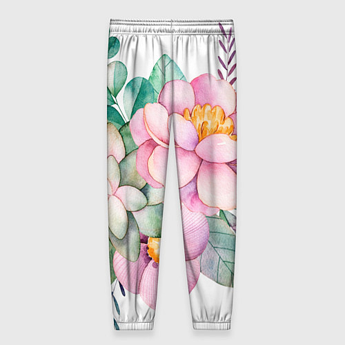 Женские брюки Пастельные цветы - посередине / 3D-принт – фото 2