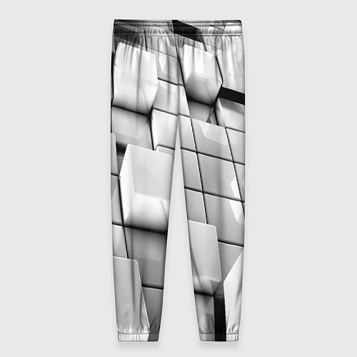 Женские брюки Кубы серые выпуклые / 3D-принт – фото 2