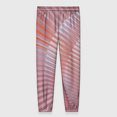 Женские брюки Абстрактные розовые волнообразные линии / 3D-принт – фото 2