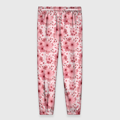 Женские брюки Розовые цветы узор / 3D-принт – фото 2
