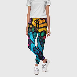 Брюки женские Цветные микроорганизмы, цвет: 3D-принт — фото 2