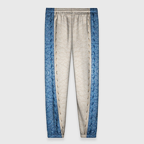 Женские брюки Кожа синяя белая / 3D-принт – фото 2