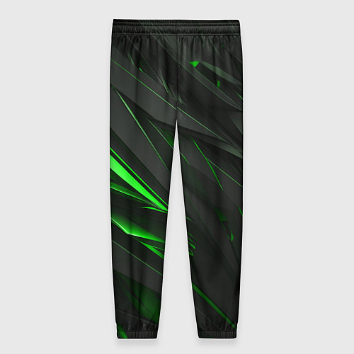 Женские брюки Черные объекты в зеленым свечением / 3D-принт – фото 2