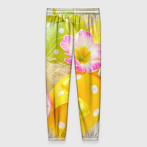 Женские брюки Пасхальные яйца и цветы / 3D-принт – фото 2