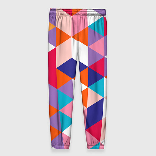 Женские брюки Ромбический разноцветный паттерн / 3D-принт – фото 2