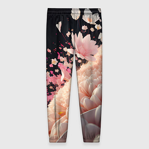 Женские брюки Множество розовых цветов / 3D-принт – фото 2