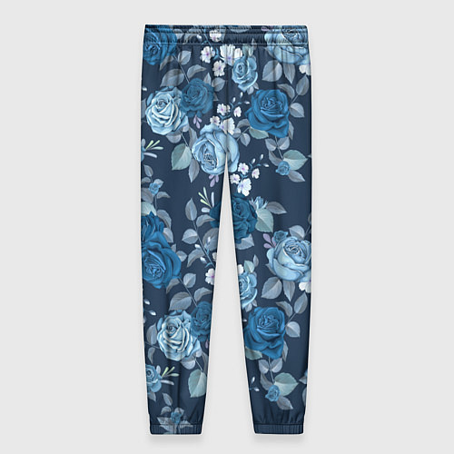 Женские брюки Голубые розы паттерн / 3D-принт – фото 2