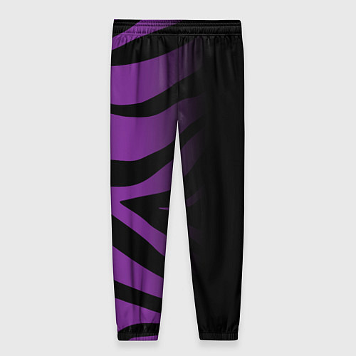 Женские брюки Фиолетовый с черными полосками зебры / 3D-принт – фото 2