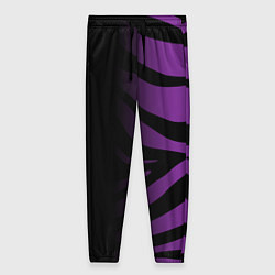 Брюки женские Фиолетовый с черными полосками зебры, цвет: 3D-принт