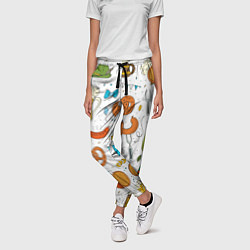 Брюки женские Октоберфест - цветной дудл, цвет: 3D-принт — фото 2