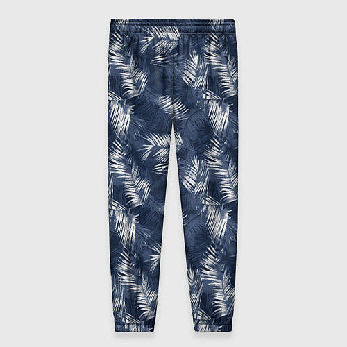 Женские брюки Листья пальм в стиле индиго / 3D-принт – фото 2