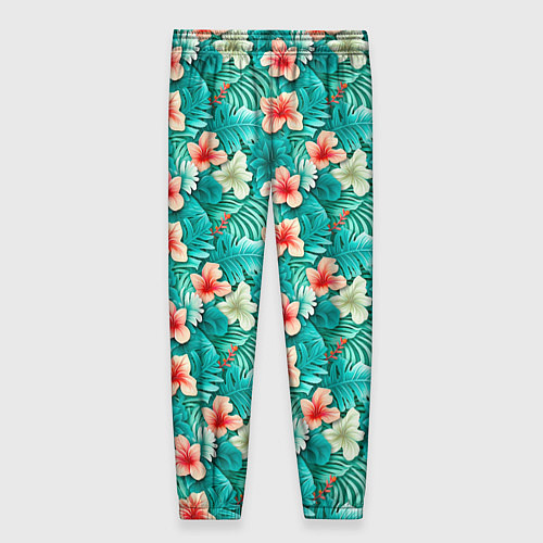 Женские брюки Летние цветочки паттерн / 3D-принт – фото 2