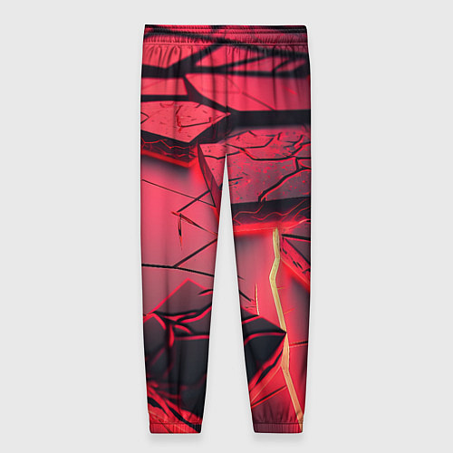 Женские брюки Красные неоновые плиты / 3D-принт – фото 2